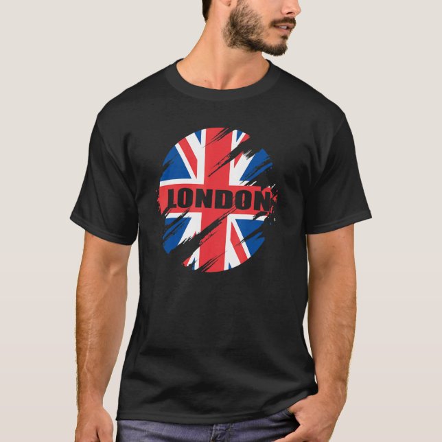 Camiseta London British Flag Inglaterra Reino Unido União d (Frente)