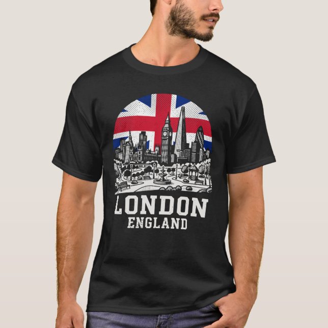 Camiseta London City England United Kingdom Flag (Frente)