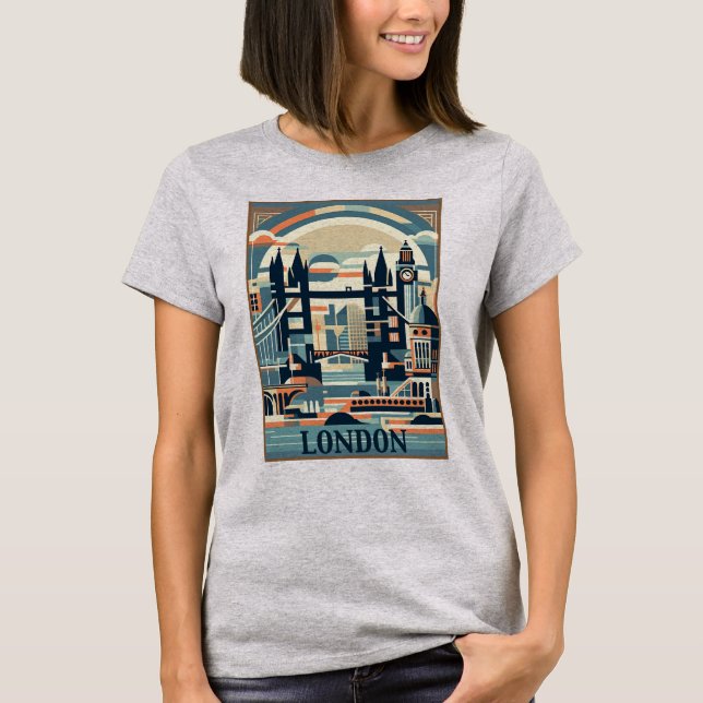 Camiseta London England Art Deco (Frente)