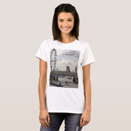Camiseta London England Skyline, Big Ben, London Eye, Thame