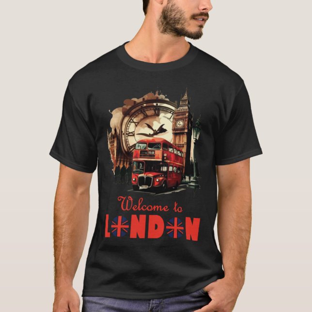 Camiseta London England Souvenir Tourist For Men Women Kids (Frente)
