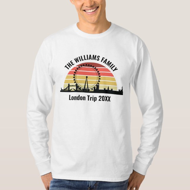 Camiseta London England Sunset Customized Long Sleeve (Frente)