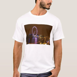 Camiseta London Eye, River Thames e luzes de