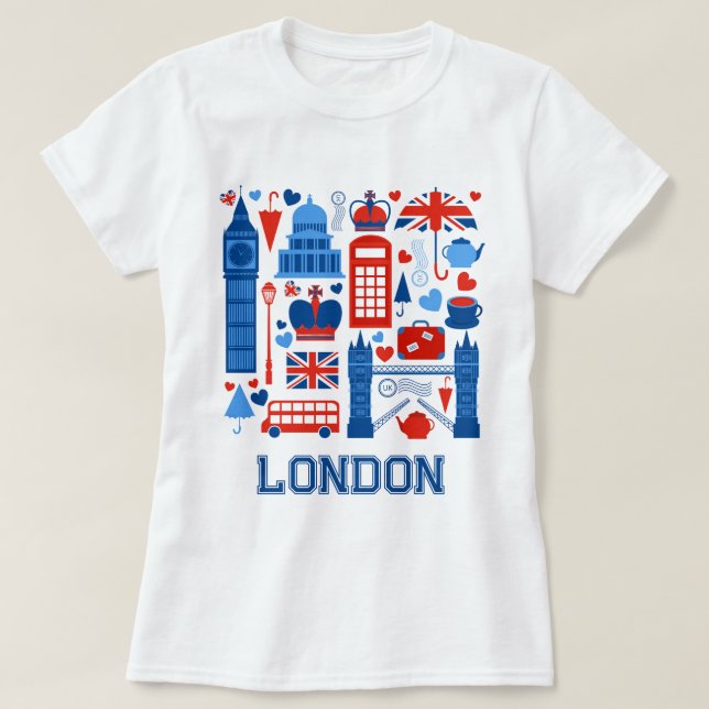 Camiseta London Pop Icons T-Shirt (Frente do Design)