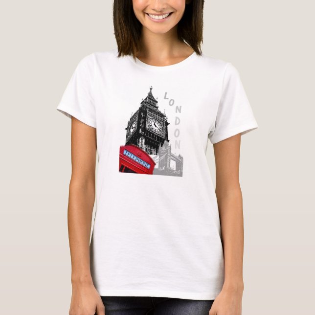 Camiseta London Red Telefone big ben pop art (Frente)