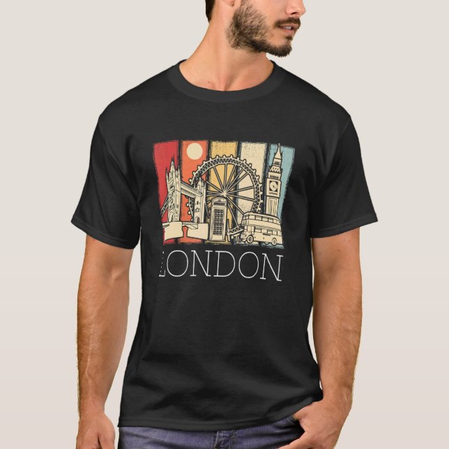 Camiseta London Skyline Da England Tower Bridge Com Doub (Frente)