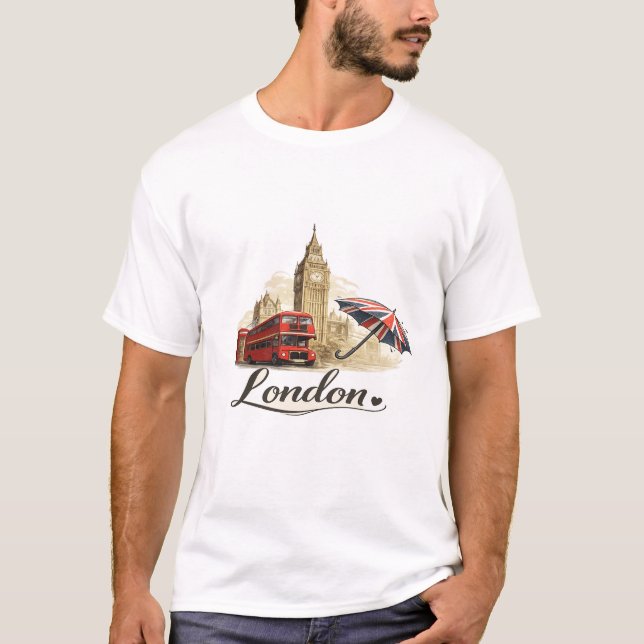 Camiseta London Travel Graphic Men's T-Shirt  (Frente)