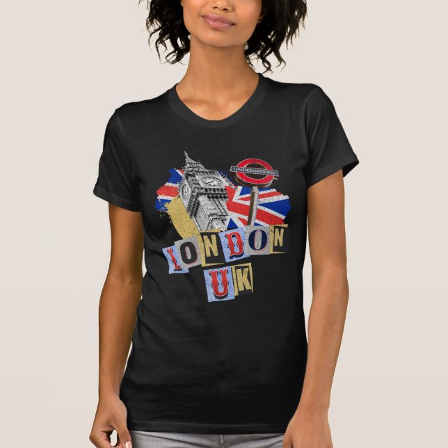 Camiseta London UK Retro style design (Frente)
