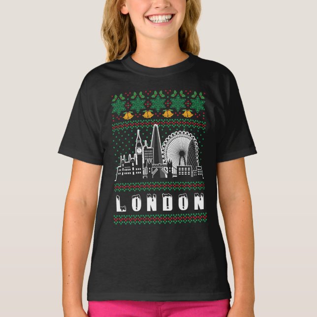 Camiseta London United Kingdom Ugly Christmas (Frente)