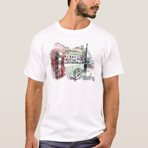 Camiseta Londres coloriu o esboço