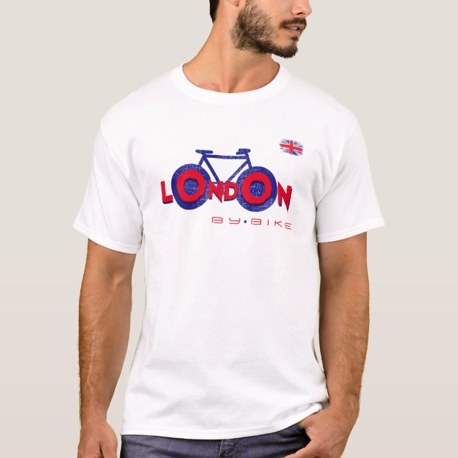 Camiseta Londres de bicicleta, bicicleta (Frente)