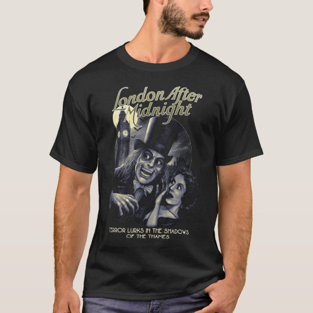 Camiseta Londres Depois da Meia-Noite Horror, Tee Clássico (Frente)