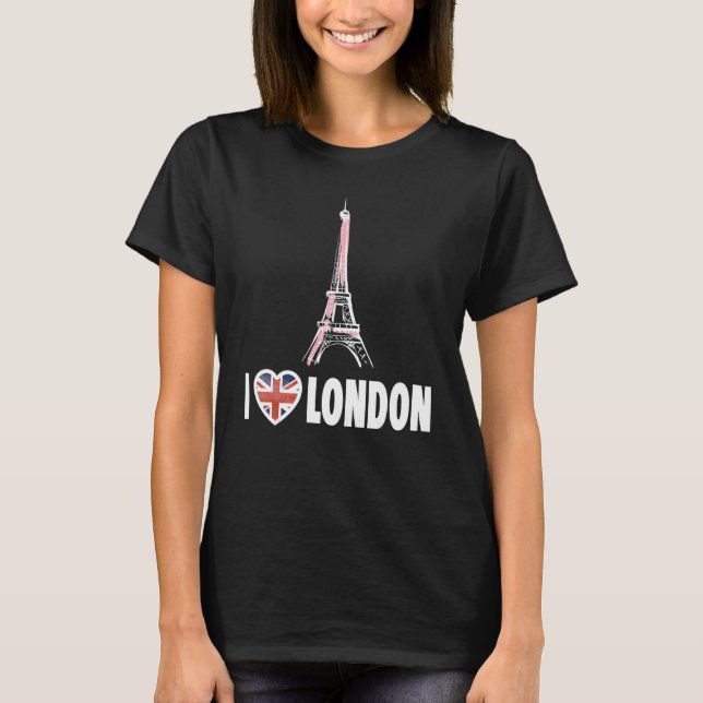 Camiseta Londres - Eu Amo Londres - Eu Coração Londres Engr (Frente)