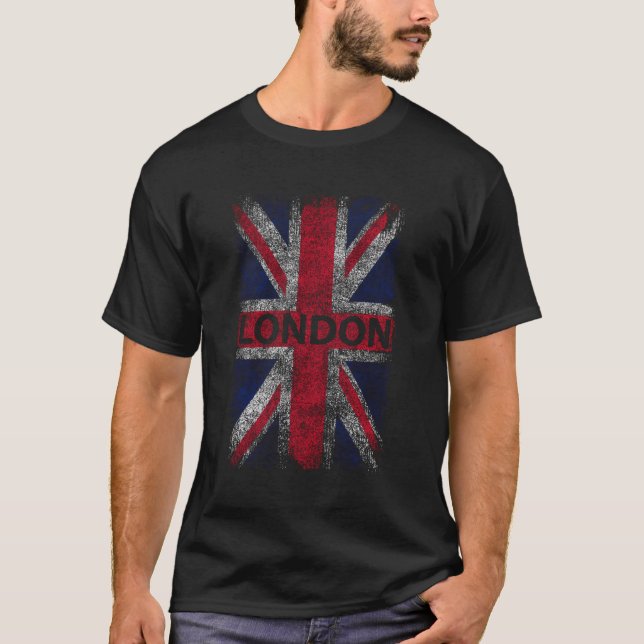 Camiseta Londres Inglaterra - Distante Union Jack (Frente)