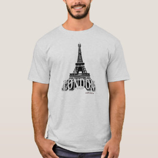 Camiseta Londres Inglaterra que caracteriza a torre Eiffel