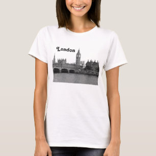 Camiseta Londres Inglaterra Reino Unido Silhueta Gravada