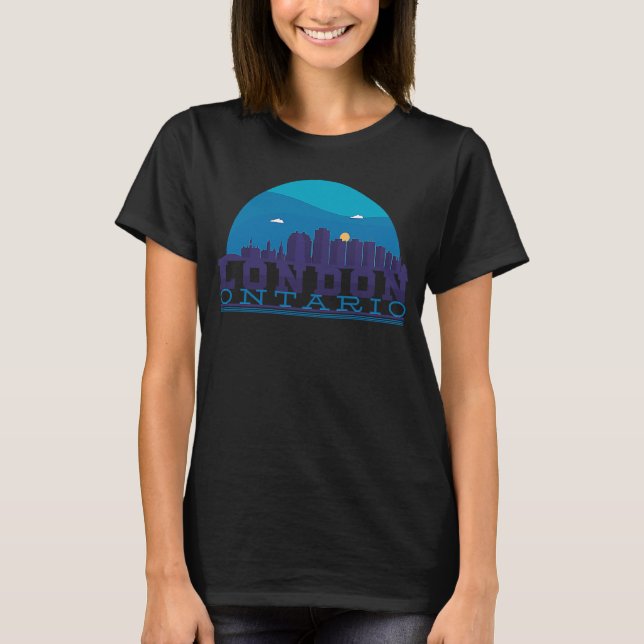 Camiseta Londres Ontário Canada City Skyline Outl (Frente)