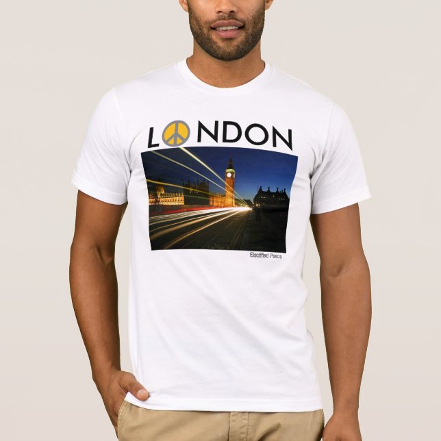 Camiseta Londres, paz de E, L, NDON, paz de Electified (Frente)