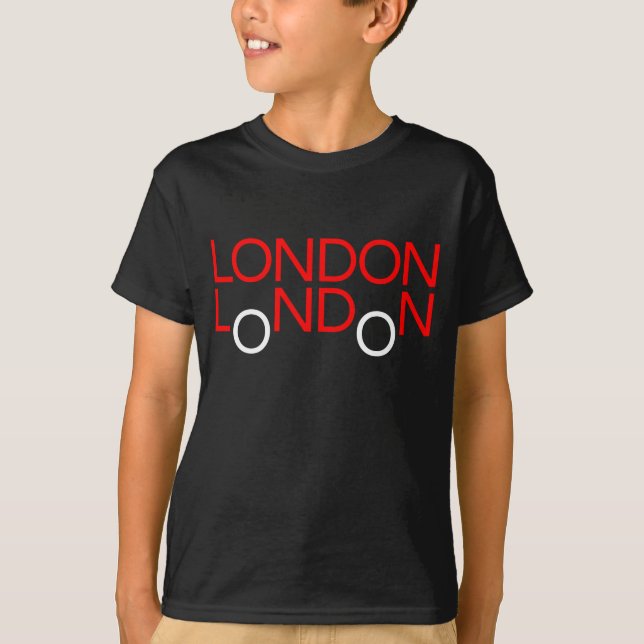 Camiseta Londres recordação biplanos divertidos autocarro (Frente)