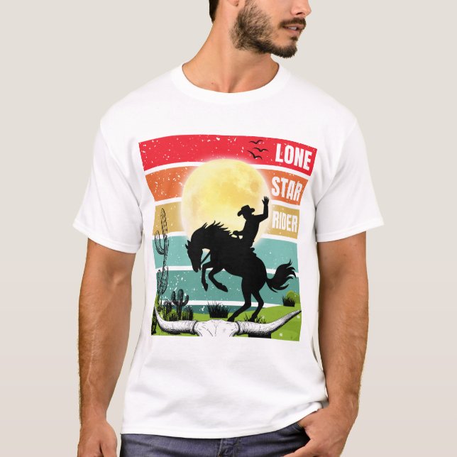 Camiseta Lone Star Rider A Horse Ride A Cowboy Rodeo Cowboy (Frente)