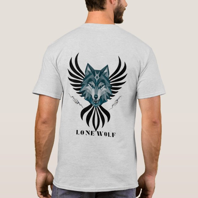 Camiseta Lone Wolf – Cabeça de Lobo Geométrico Tri (Verso)