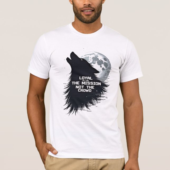 Camiseta Lone Wolf Glitch Moon T-Shirt - Missão Sobre A Mul (Frente)