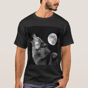 Camiseta Lone Wolf Howling na Lua