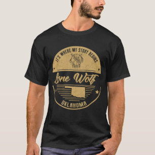 Camiseta Lone Wolf Oklahoma É onde minha história começa