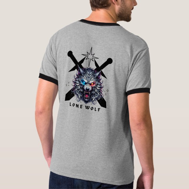 Camiseta Lone Wolf Warrior – Lobo Alpha Feroz com (Verso)