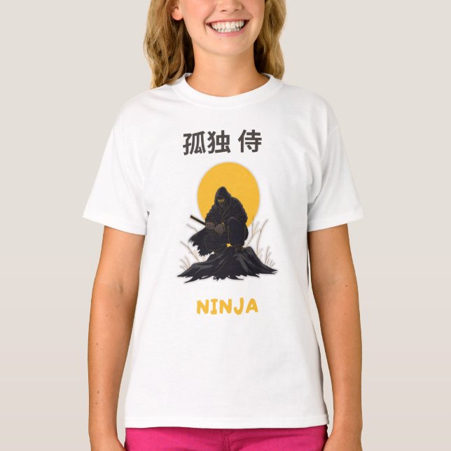 Camiseta Lonely Ninja Samurai Art Design T-Shirt (Frente)