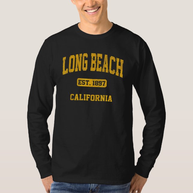 Camiseta Long Beach Califórnia Ca Antigo Estado Atlético St (Frente)