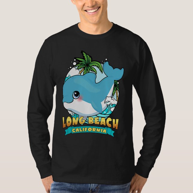 Camiseta LONG BEACH CALIFORNIA Cute Baby Dolphin Souvenir (Frente)