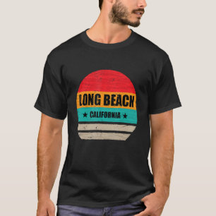 Camiseta Long Beach California Retro Vintage Sunset Estados