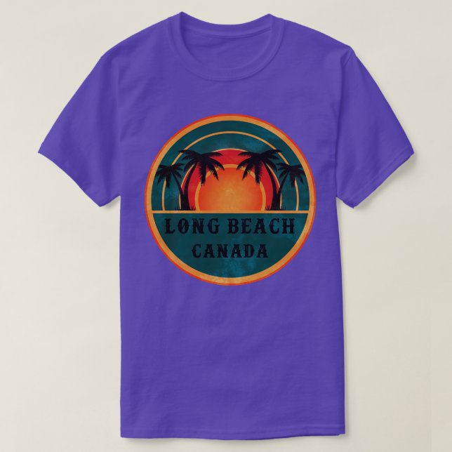 Camiseta Long Beach Canada Beach Retro Sunset (Frente do Design)