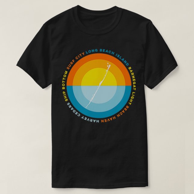 Camiseta Long Beach Island Barnegat Light Beach Haven Sunse (Frente do Design)