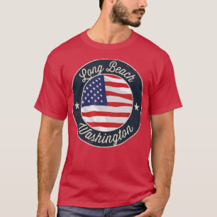 Camiseta Long Beach - Patriotic Washington Souvenir T-Shirt