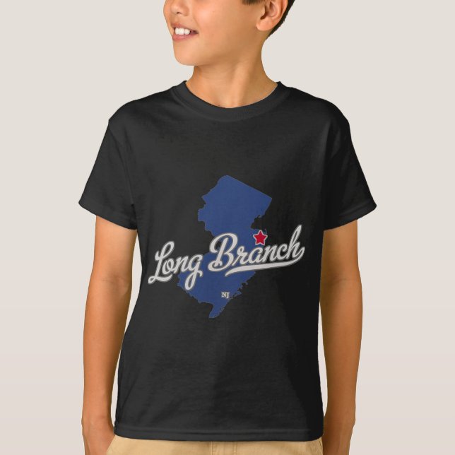 Camiseta Long Branch New Jersey Nj Map  (Frente)