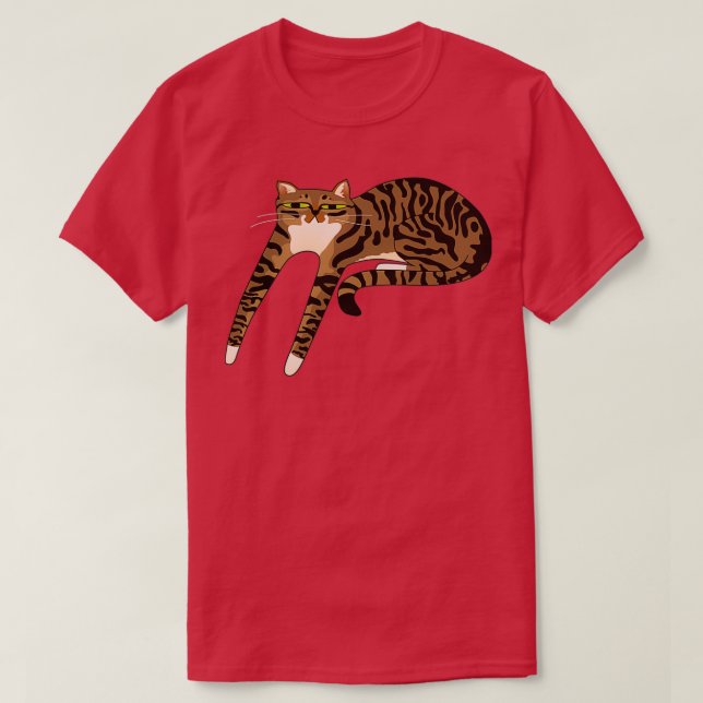 Camiseta Long Brown Tabby Cat  (Frente do Design)