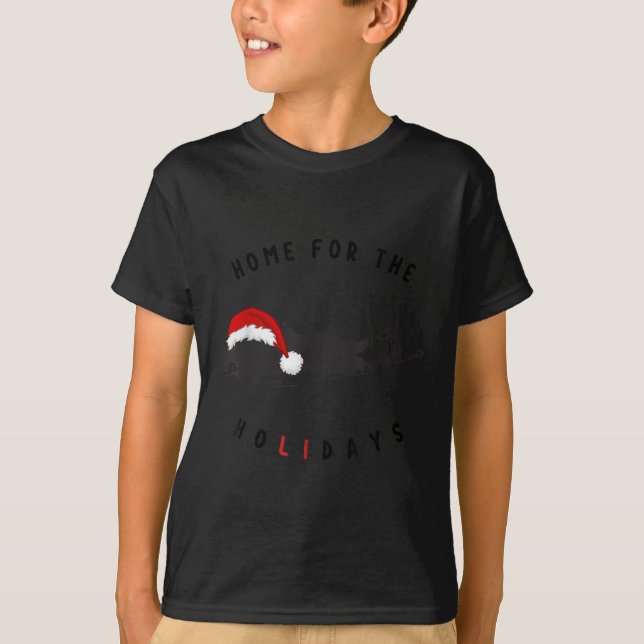 Camiseta Long Island Christmas - Long Island Map With Santa (Frente)