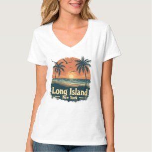 Camiseta Long Island New York Retro Beach Vibes