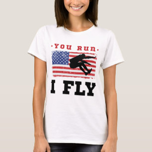 Camiseta Long Jump American Flag Você Corre Eu Voo