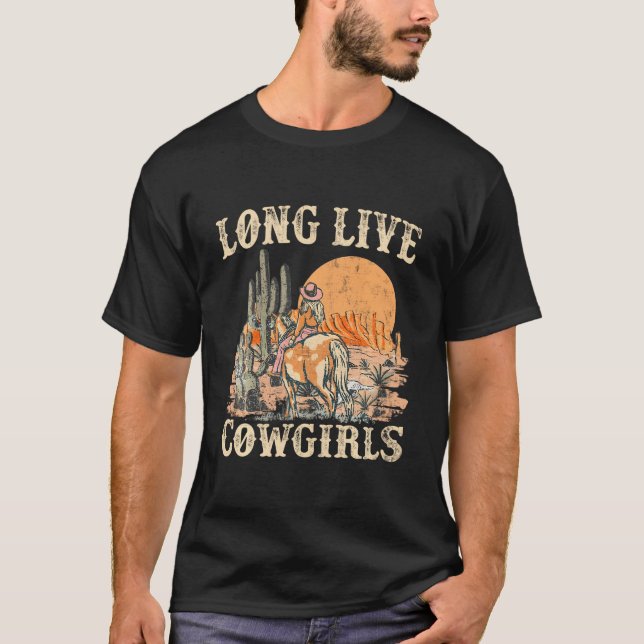 Camiseta Long Live Howdy Rodeo Western Country Engraçado Co (Frente)