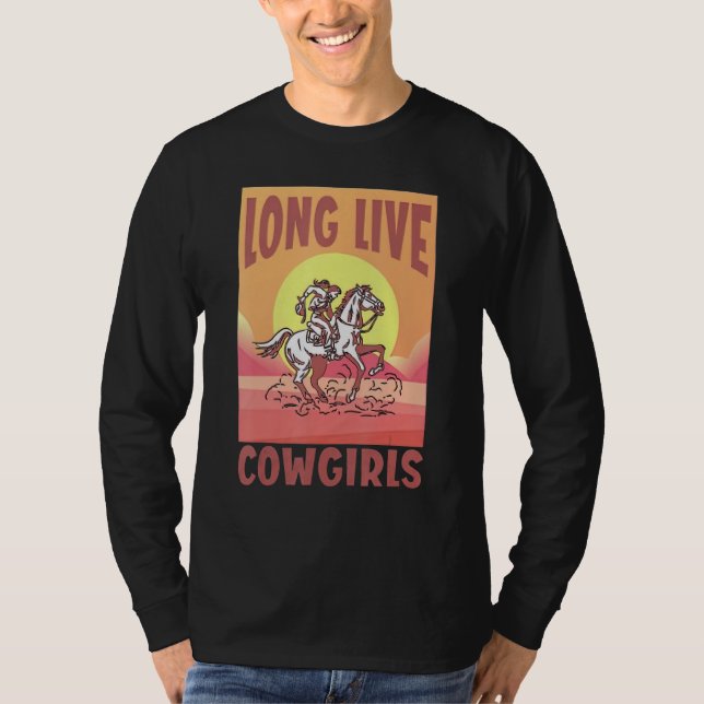 Camiseta Long Live Howdy Rodeo Western Country Southern Cow (Frente)