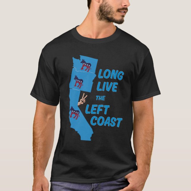 CAMISETA LONG LIVE THE LEFT COAST- ALL BLUE STATES (Frente)