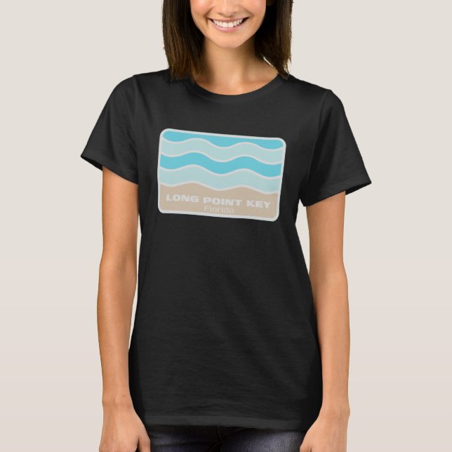 Camiseta Long Point Key Florida Retro FL Waves Beach Souven (Frente)