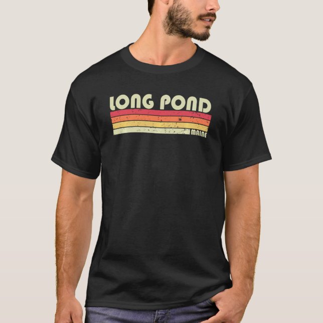Camiseta Long Pond Maine Engraçado Pesca Acampamento Verão (Frente)