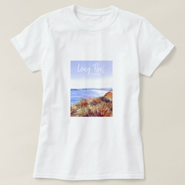 Camiseta Long Reef Sydney Beach viagem da Austrália (Frente do Design)