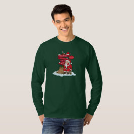 Camiseta Long Sleeve Christmas Shirt: Humorous Tired Santa