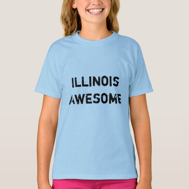 Camiseta Long Sleeve, citação de Illinois (Frente)