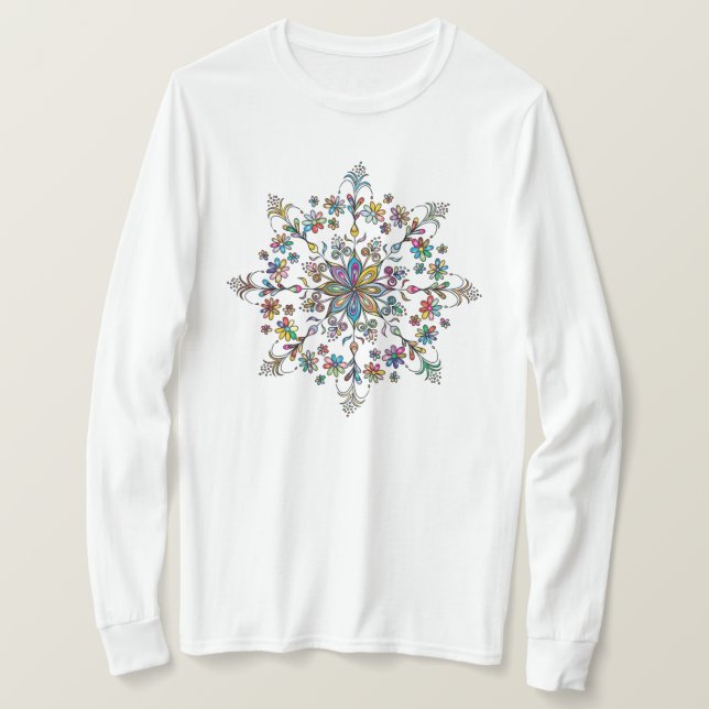 Camiseta Long sleeve color mandala T-Shirt (Frente do Design)